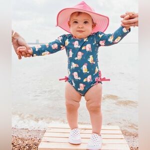 RUFFLE BUTTS You’re The Tweetest One Piece Rashguard Swimsuit 12-18M